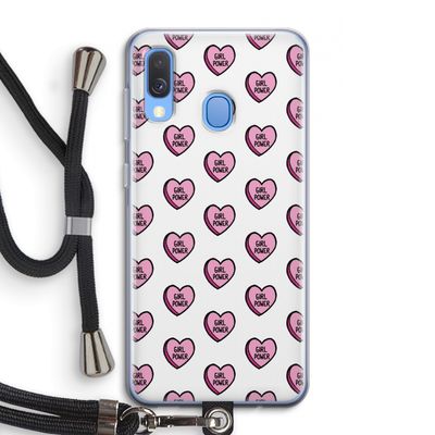 GIRL POWER: Samsung Galaxy A40 Transparant Hoesje met koord