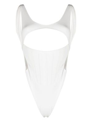 Mugler body à découpes - Blanc