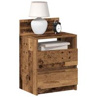 Nachtkastjes 2 st met 2 lades 40x33x60 cm oud houtkleurig