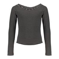 Frankie & Liberty Meisjes sweat shirt - Puck - Stripes Off White Black Frankie & Liberty Meisjes sweat shirt - Puck - Stripes Off White Black