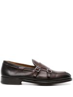 Doucal's chaussures en cuir à double boucle - Marron - thumbnail