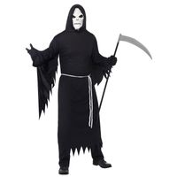 Magere Hein kostuum zwart met masker 52-54 (L)  - - thumbnail