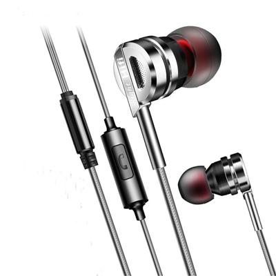 Koptelefoon hoofdtelefoon d05 Metal stereo headset met microfoon oortelefoon Noise Cancelling auriculares oordopjes voor telefoon Xiaomi muziek (zilve