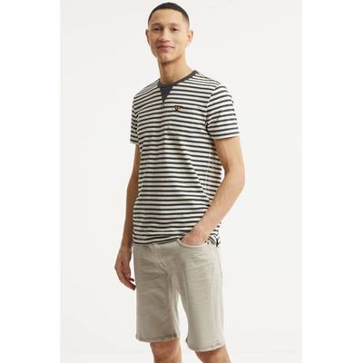 PME Legend gestreept T-shirt antraciet/ecru PME Legend gestreept T-shirt antraciet/ecru