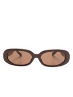 Linda Farrow lunettes de soleil Cara à monture ovale - Marron