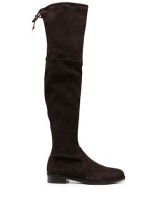 Stuart Weitzman Lowland 30mm tie-fastening suede boots - Marron