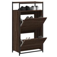 VidaXL Schoenenkast 60x34x112 cm bewerkt hout bruin eikenkleur