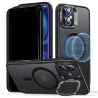 iPhone 16 Classic Hybrid Case with Stash Stand Privacy Protection Bundle - Frosted Black