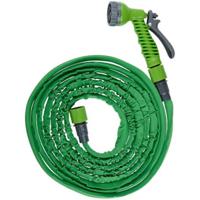 Kinzo Flexibele/uitrekbare tuinslang - 5-10 meter - met sproeikop - tuinbewatering