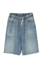 MM6 Maison Margiela Kids short en jean à lien de resserrage - Bleu - thumbnail