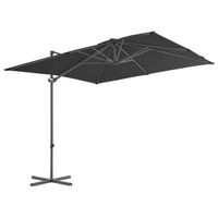 The Living Store Hangparasol The Living Store - Antraciet - 250x250x247 cm - Kantelbaar en 360 graden draaibaar