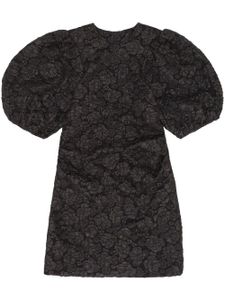 GANNI robe en jacquard à manches courtes - Noir