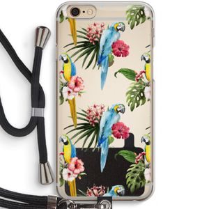 Kleurrijke papegaaien: iPhone 6 / 6S Transparant Hoesje met koord