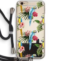 Kleurrijke papegaaien: iPhone 6 / 6S Transparant Hoesje met koord