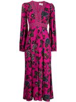 DVF Diane von Furstenberg robe longue Anjiali à fleurs - Rose