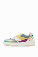 Retro sneakers met veelkleurige patch - MATERIAL FINISHES - 40