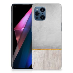 OPPO Find X3 | X3 Pro Bumper Hoesje Wood Concrete