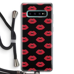Lips: Samsung Galaxy S10 Plus Transparant Hoesje met koord