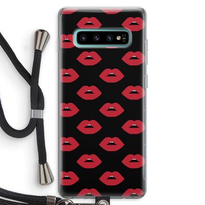 Lips: Samsung Galaxy S10 Plus Transparant Hoesje met koord