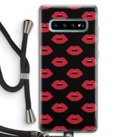 Lips: Samsung Galaxy S10 Plus Transparant Hoesje met koord