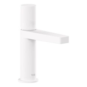 Wastafelkraan Tres Project | Opbouw | Mengkraan | Standaard model | 1-knop | Rond | Wit mat