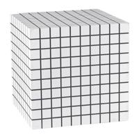 Bijzettafel kubus checks - wit - 30x30x30 cm