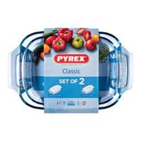 Set met ovenschalen Pyrex Classic Transparant Glas (2 Stuks)