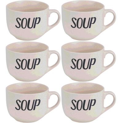 12x Creme soepbekers van aardewerk 11 cm 510 ml