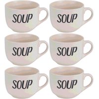 12x Creme soepbekers van aardewerk 11 cm 510 ml 12x Creme soepbekers van aardewerk 11 cm 510 ml