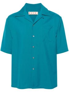 Marni chemise en laine vierge à col officier - Vert