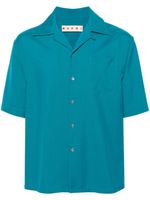 Marni chemise en laine vierge à col officier - Vert