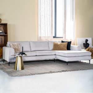 SEVN Loungebank 'Kirsten' Rechts, Rib, kleur Concrete