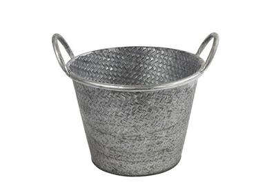 Plantenbak Ziva metaal ro 26x22x21 cm zink 1 stuk - Decostar