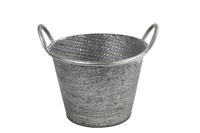 Plantenbak Ziva metaal ro 26x22x21 cm zink 1 stuk - Decostar