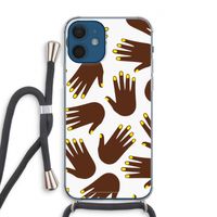 Hands dark: iPhone 12 Transparant Hoesje met koord