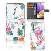 Samsung Galaxy A32 4G | Telefoonhoesje | Met pasjeshouder | Bird Flowers