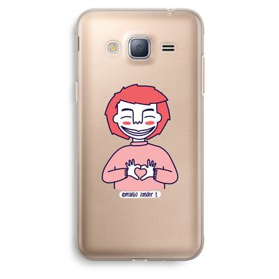 Hartje: Samsung Galaxy J3 (2016) Transparant Hoesje