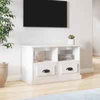 Tv-meubel 80x35x50 cm bewerkt hout hoogglans wit