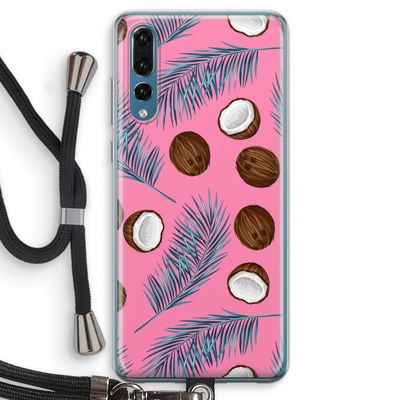 Kokosnoot roze: Huawei P20 Pro Transparant Hoesje met koord