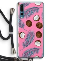 Kokosnoot roze: Huawei P20 Pro Transparant Hoesje met koord