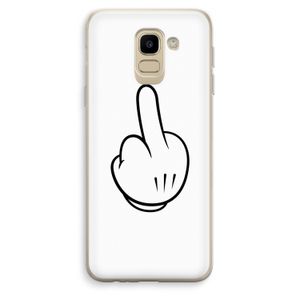 Middle finger white: Samsung Galaxy J6 (2018) Transparant Hoesje