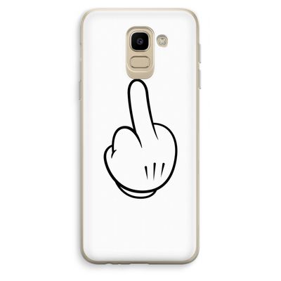 Middle finger white: Samsung Galaxy J6 (2018) Transparant Hoesje
