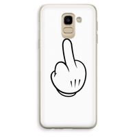 Middle finger white: Samsung Galaxy J6 (2018) Transparant Hoesje