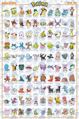 Poster Pokémon Johto French Characters 61x91,5cm
