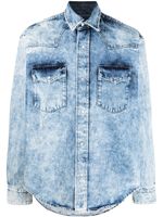 VTMNTS chemise en jean à effet délavé - Bleu - thumbnail