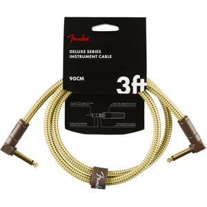 Fender Deluxe Cables instrumentkabel 90 cm geel tweed