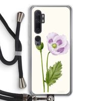 Purple poppy: Xiaomi Mi Note 10 Pro Transparant Hoesje met koord Purple poppy: Xiaomi Mi Note 10 Pro Transparant Hoesje met koord