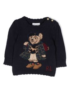 POLO RALPH LAUREN KIDS pull en maille intarsia à logo Polo Bear - Bleu