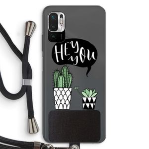 Hey you cactus: Xiaomi Redmi Note 10 5G Transparant Hoesje met koord