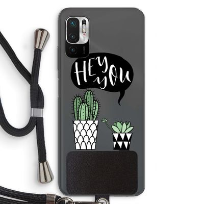 Hey you cactus: Xiaomi Redmi Note 10 5G Transparant Hoesje met koord
